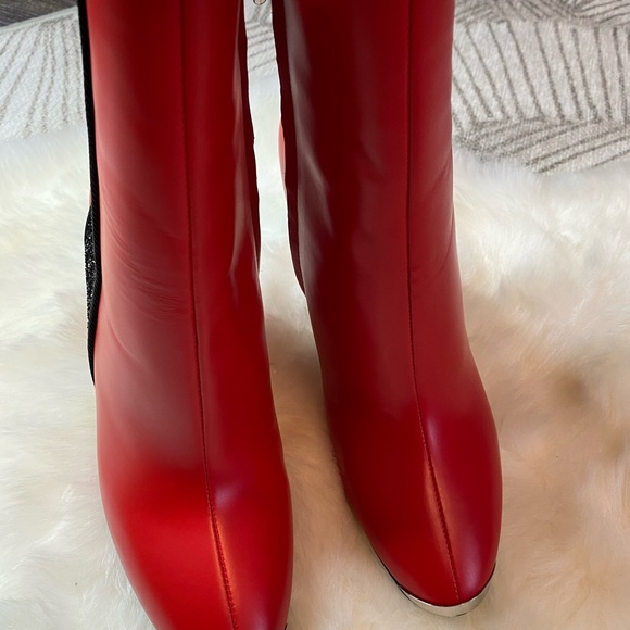 [amiri] red and black glitter booties - Picture 4 of 8